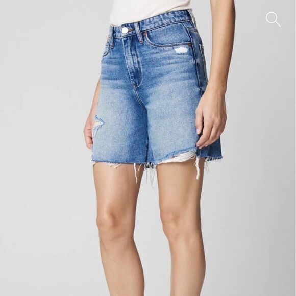 NEW! BLANK NYC | 'TheWarren' Work With Me Mid-thigh Distressed Jean Shorts sz 29 - Picture 3 of 13